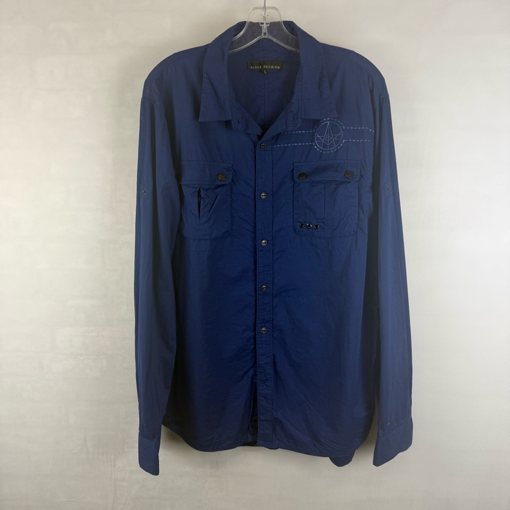 Affliction Black Premium Button Down Long Sleeve Shirt Size Large Men’s‎ Blue